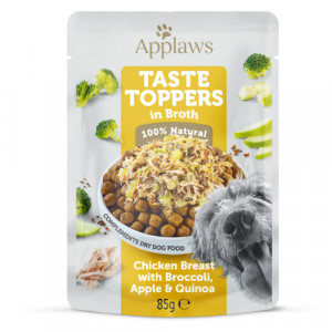 APPLAWS DOG TOPPERS konservi suņiem Vistas krūtiņa, dārzeņi buljonā 85g